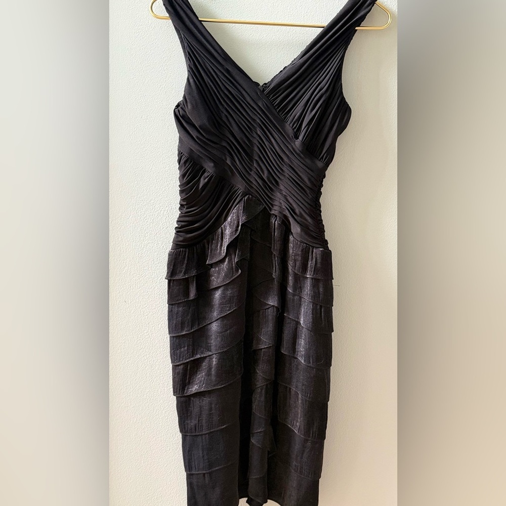 Signature by Sangria Black Ruching Cocktail Dress